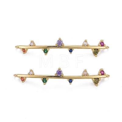 Brass Micro Pave Colorful Cubic Zirconia Links Connectors ZIRC-Z011-20G-1