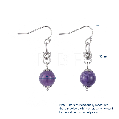 Natural Gemstone Dangle Earrings EJEW-JE03934-1