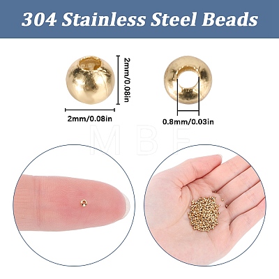 SUNNYCLUE 304 Stainless Steel Beads STAS-SC0006-92A-1