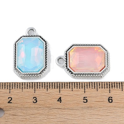 UV Plating Alloy with Mixed Color Glass Rhinestone Pendants FIND-M018-38P-1