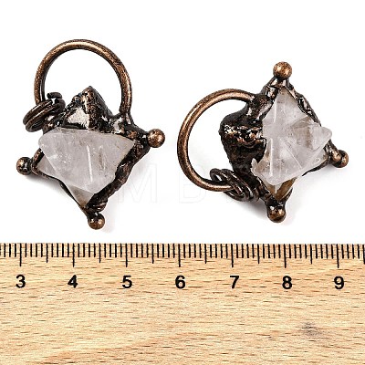 Natural Quartz Crystal Merkaba Star Pendants G-C144-02R-06-1