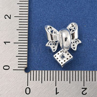 Rack Plating Brass Micro Pave Cubic Zirconia Pendants KK-F876-29S-1