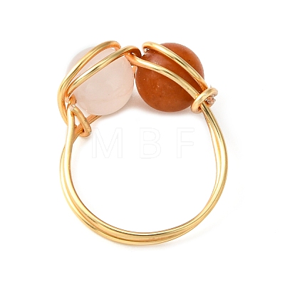Natural Mixed Gemstone Finger Ring RJEW-JR00590-1