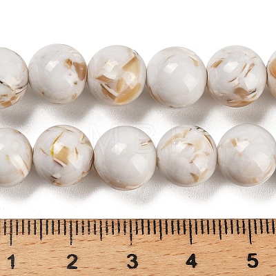 Assembled Synthetic Stone and Trochus Shell Beads Strands G-B128-08D-01-1