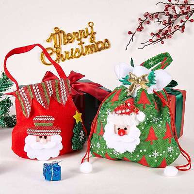 7Pcs 7 Style Christmas Non-woven Fabrics Candy Bags Decorations sgABAG-SZ0001-16-1
