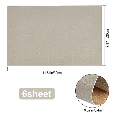 Gorgecraft 6 Sheets Rectangle PU Leather Self-adhesive Fabric DIY-GF0004-27D-1