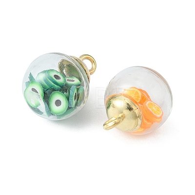 10Pcs 10 Style Glass Ball Pendants GLAA-YW0001-76-1