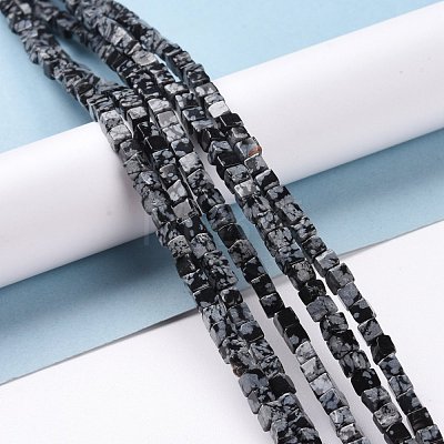 Natural Snowflake Obsidian Beads Strands G-F631-K16-1