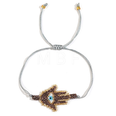 Ethnic Style Woven Beaded Palm Eye Bracelet for Women NZ8621-1