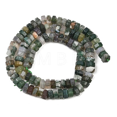 Natural Moss Agate Beads Strands G-G317-A26-3X6MM-1