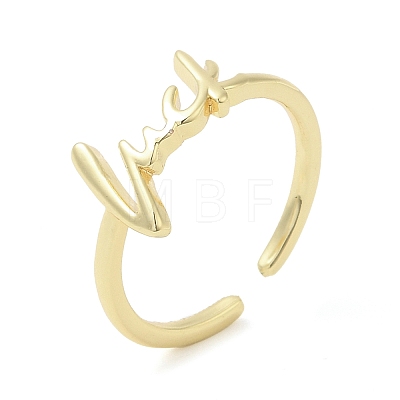 Rack Plating Brass Open Cuff Ring RJEW-Q773-20G-1
