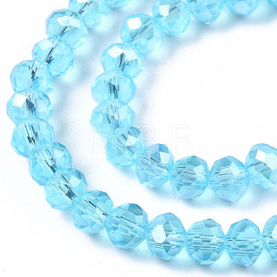 Electroplate Glass Beads Strands X-EGLA-A034-T4mm-B14-1