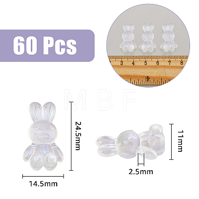 SUPERFINDINGS 60Pcs Transparent Acrylic Beads OACR-FH0001-053-1