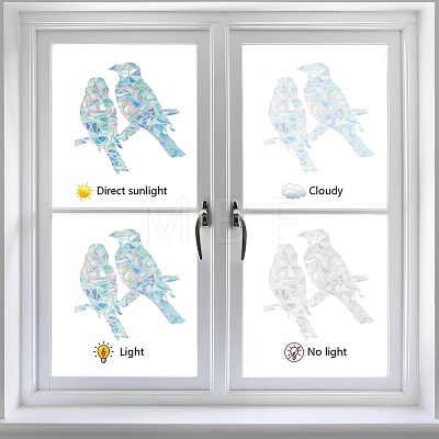 Waterproof PVC Colored Laser Stained Window Film Static Stickers DIY-WH0314-115-1