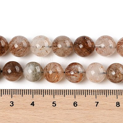 Natural Black Gold Rutilated Quartz Beads Strands G-H093-B02-10MM-1