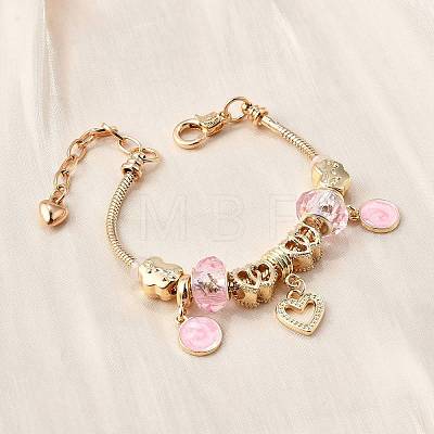 Alloy Enamel European Beads Charm Bracelets BJEW-F495-23G-1