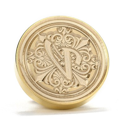 Brass Retro Initials Wax Sealing Stamp AJEW-F045-D22-1