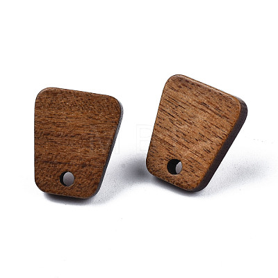 Walnut Wood Stud Earring Findings MAK-N032-017-1