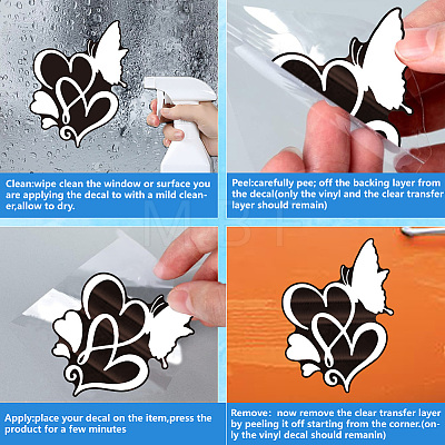 Reflective Vinyl Butterfly Car Stickers STIC-WH0022-004-1