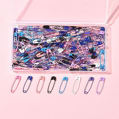 200Pcs 8 Colors Iron Safety Pins FIND-FS0002-78-1