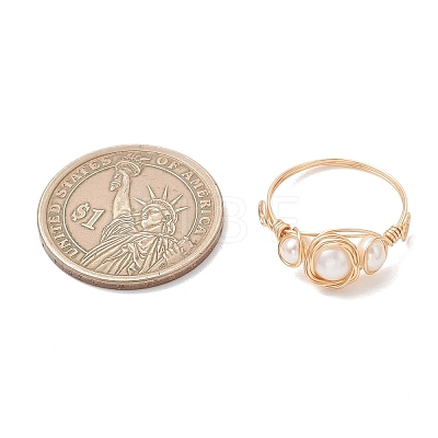 Natural Pearl Finger Rings RJEW-JR00990-1