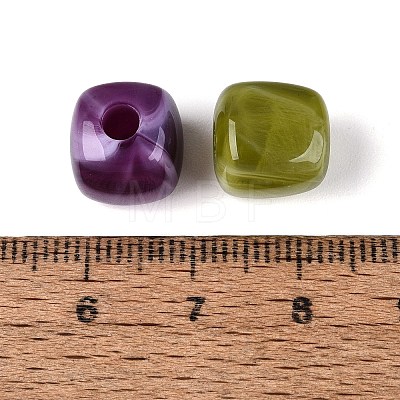Two Tone Opaque Acrylic Beads OACR-Q205-04-1