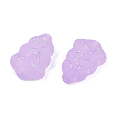 Frosted Transparent Acrylic Beads X1-OACR-P029-04B-02-1