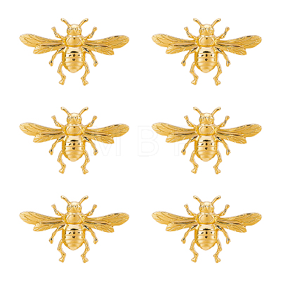 6Pcs Bees Alloy Brooches for Backpack Clothes JEWB-PH0001-48-1