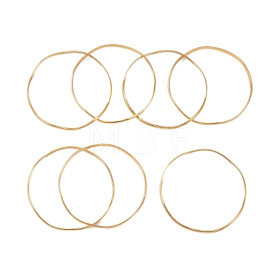 7Pcs PVD Vacuum Plating 304 Stainless Steel Wave Bangles Set for Women BJEW-A011-10D-G-1