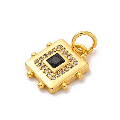 Brass Micro Pave Cubic Zirconia Pendants KK-U033-02G-03-1