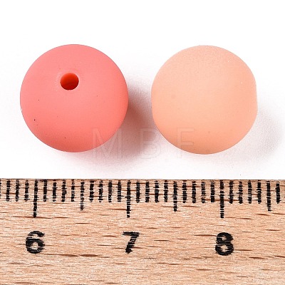 Rubberized Style Imitated Silicone Acrylic Beads MACR-T048-01B-17-1