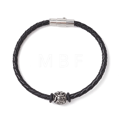 Braided Leather Cord Bracelets BJEW-JB11387-04-1