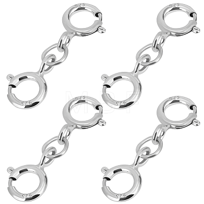 8Pcs 925 Sterling Silver Double Spring Ring Clasps STER-BBC0007-52-1