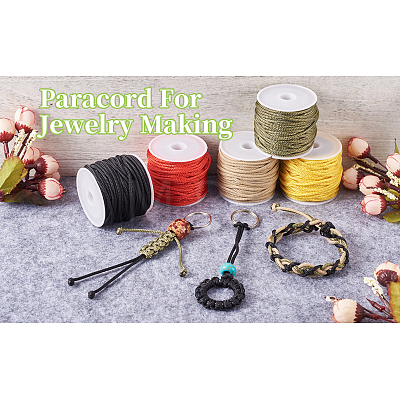  Jewelry 5 Rolls 5 Colors Braided Nylon Thread NWIR-PJ0001-01-1