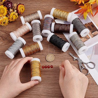 12 Rolls 12 Colors Polyester Cord OCOR-WH0066-68-1