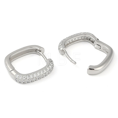 Rack Plating Square Brass Micro Pave Cubic Zirconia Hoop Earrings EJEW-Z059-13P-01-1