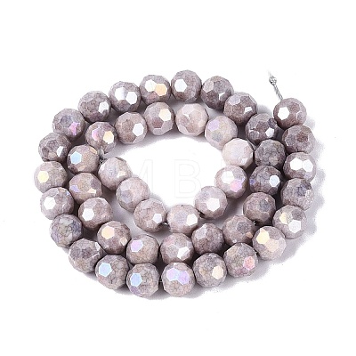 Anti-Tarnish Electroplate Glass Beads Strands EGLA-ZX010-8mm-01-1