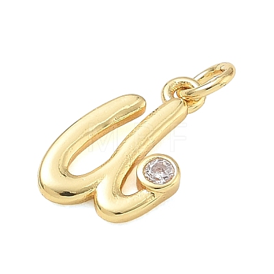 Brass Micro Pave Clear Cubic Zirconia Charms KK-D289-66G-U-1