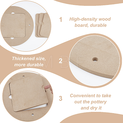 Round & Square MDF Wood Boards TOOL-WH0053-08-1