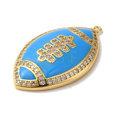 Rack Plating Brass Enamel with Cubic Zirconia Pendant KK-A229-32G-05-1