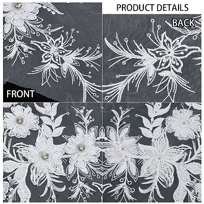 Polyester Embroidery Sew on 3D Flower Appliques DIY-WH0304-717-1