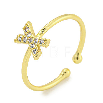 Rack Plating Brass Open Cuff Rings for Women RJEW-F162-02G-X-1