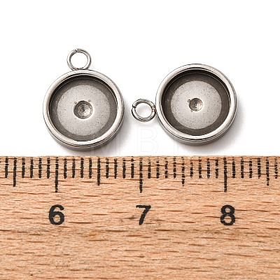 201 Stainless Steel Pendant Cabochon Settings STAS-D379-04C-P-1