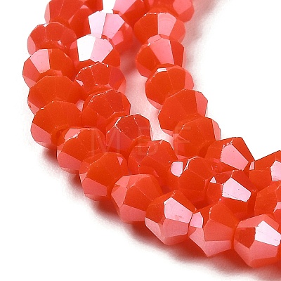 Opaque Solid Color Electroplate Glass Beads Strands GLAA-F029-P4mm-A03-1