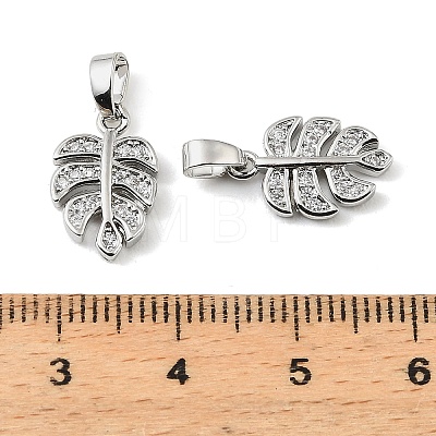 Brass Micro Pave Clear Cubic Zirconia Charms KK-A290-01A-P-1