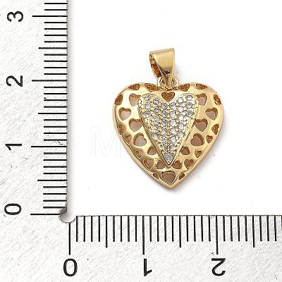 Rack Plating Brass with Cubic Zirconia Pendants KK-Q017-04C-G-1