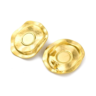 Ion Plating(IP) 304 Stainless Steel Flat Round Stud Earrings EJEW-K295-19G-1