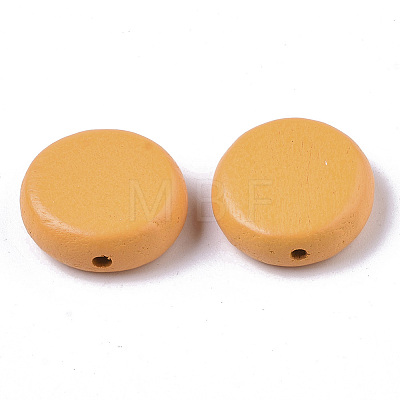 Painted Natural Wood Beads X-WOOD-R265-11-1