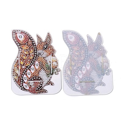 5D DIY Squirrel Pattern Animal Diamond Painting Pencil Cup Holder Ornaments Kits DIY-C020-05-1