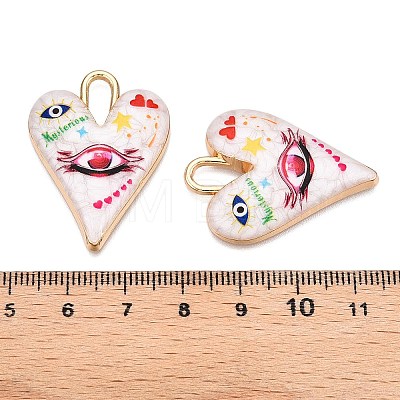 Printed Rack Plating Alloy Enamel Pendants ENAM-T020-01F-1